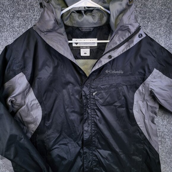 Columbia Other - Columbia Men's Large Black & Gray Full Zip Windbreaker Jacket Mesh Lining Snap